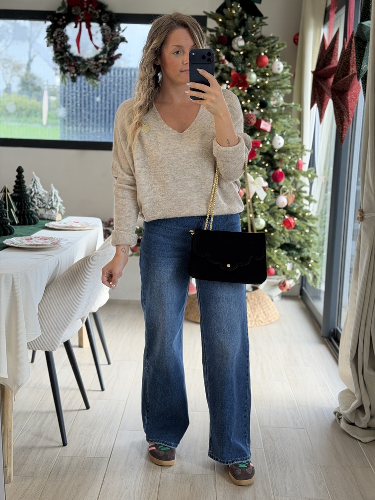 Pull NOE BEIGE CHINÉ Coeur Or – Image 6