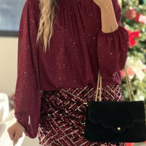 Blouse MAGIE – BORDEAUX (Made in Italie)