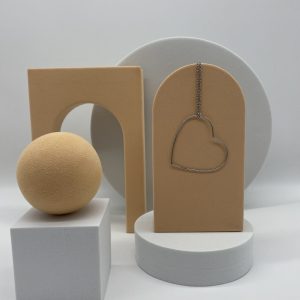 Collier GRAND COEUR ARGENT ajouré Acier inoxydable