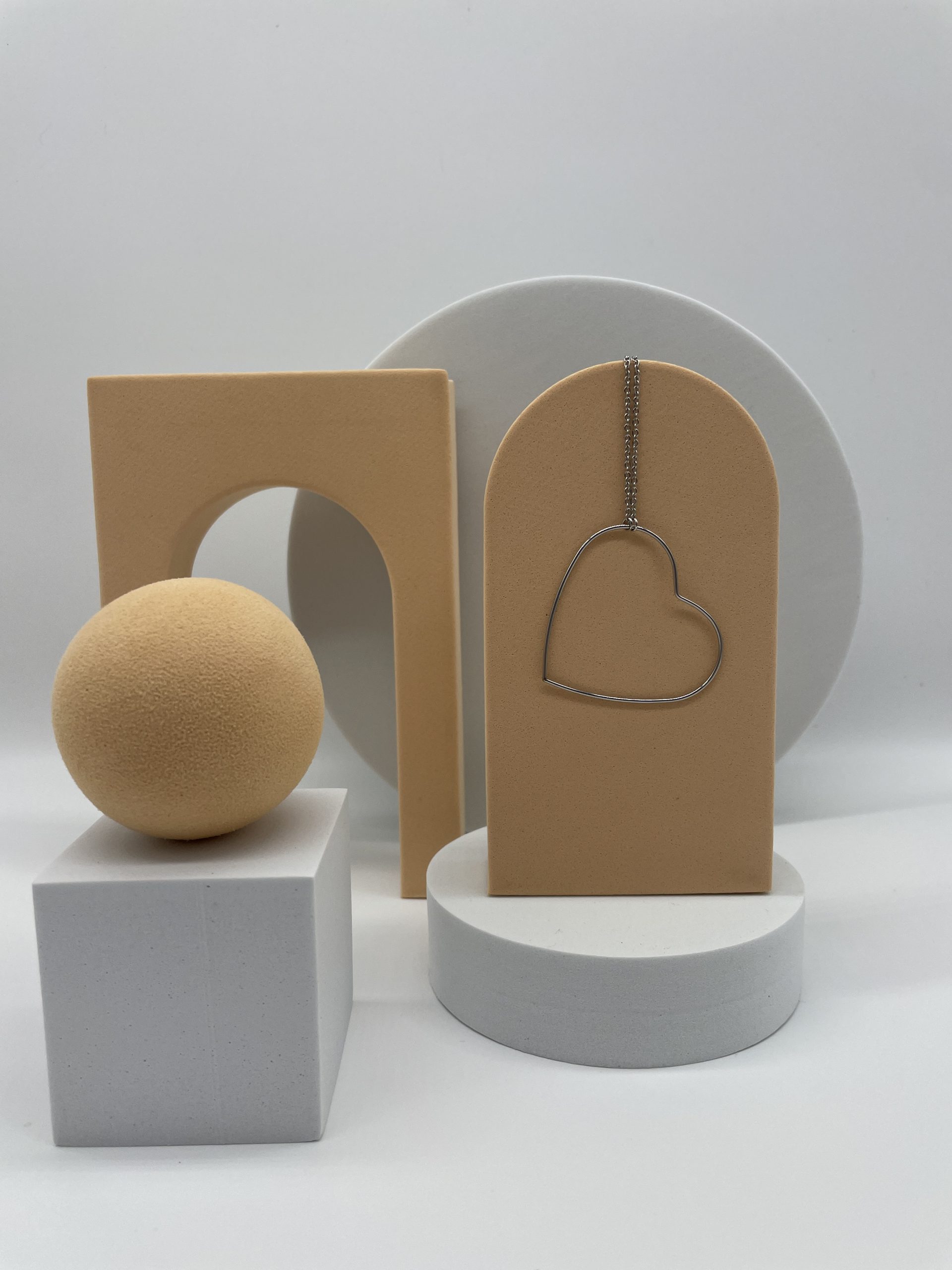 Collier GRAND COEUR ARGENT ajouré Acier inoxydable – Image 2