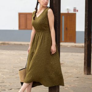 STELLA kaki à pois dorés