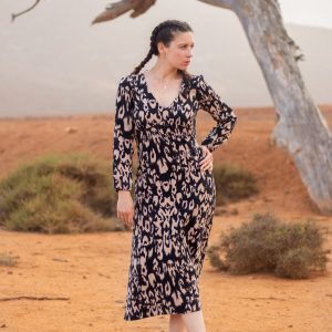 CRISTINA imprimé tacheté beige et noir