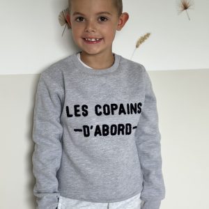 Sweat LES COPAINS D&rsquo;ABORD Gris/Marine