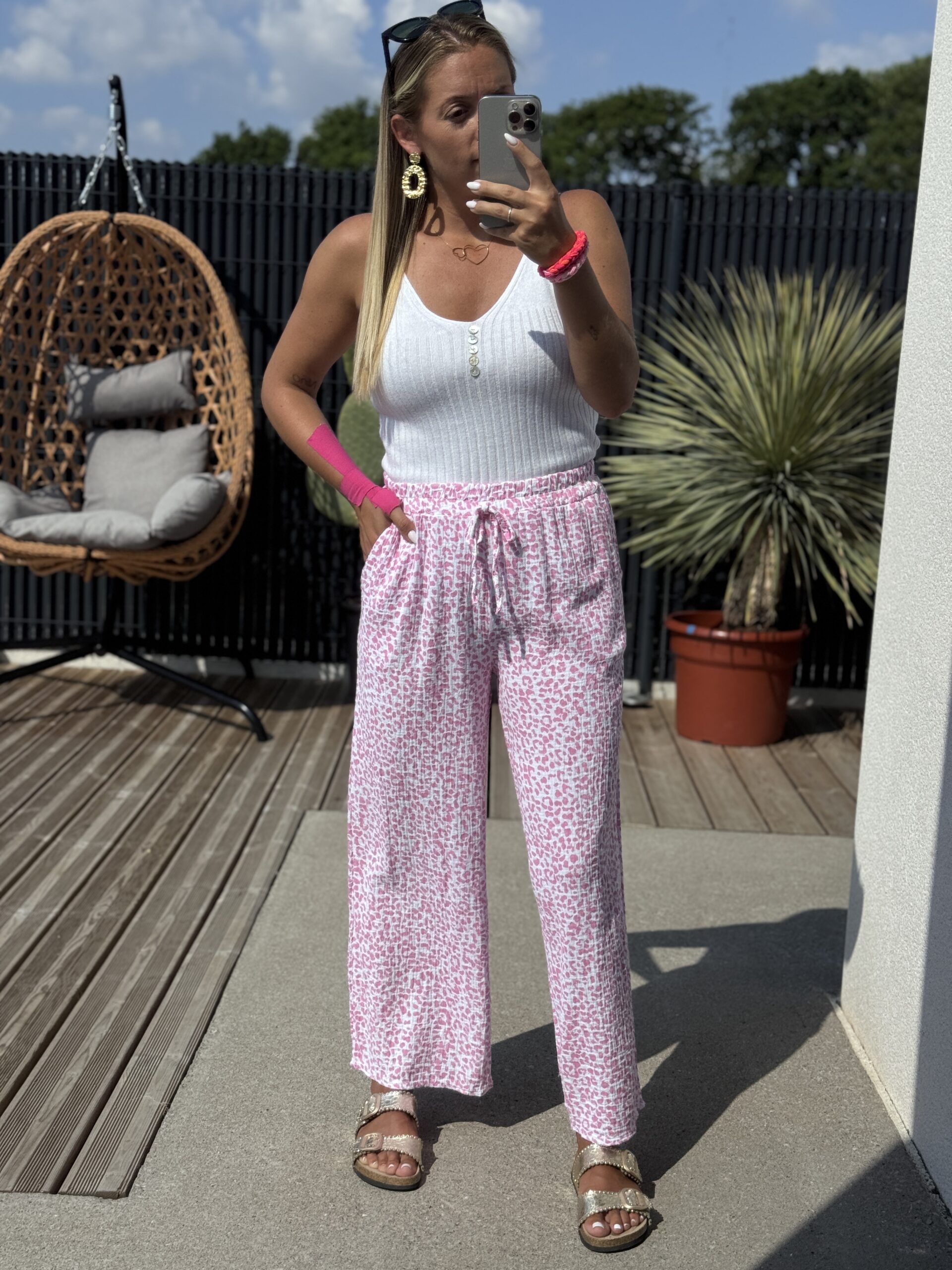 Pantalon TRAVEL Rose bébé (Made in Italie) – Image 4