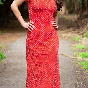 CLARA rouge à pois blancs