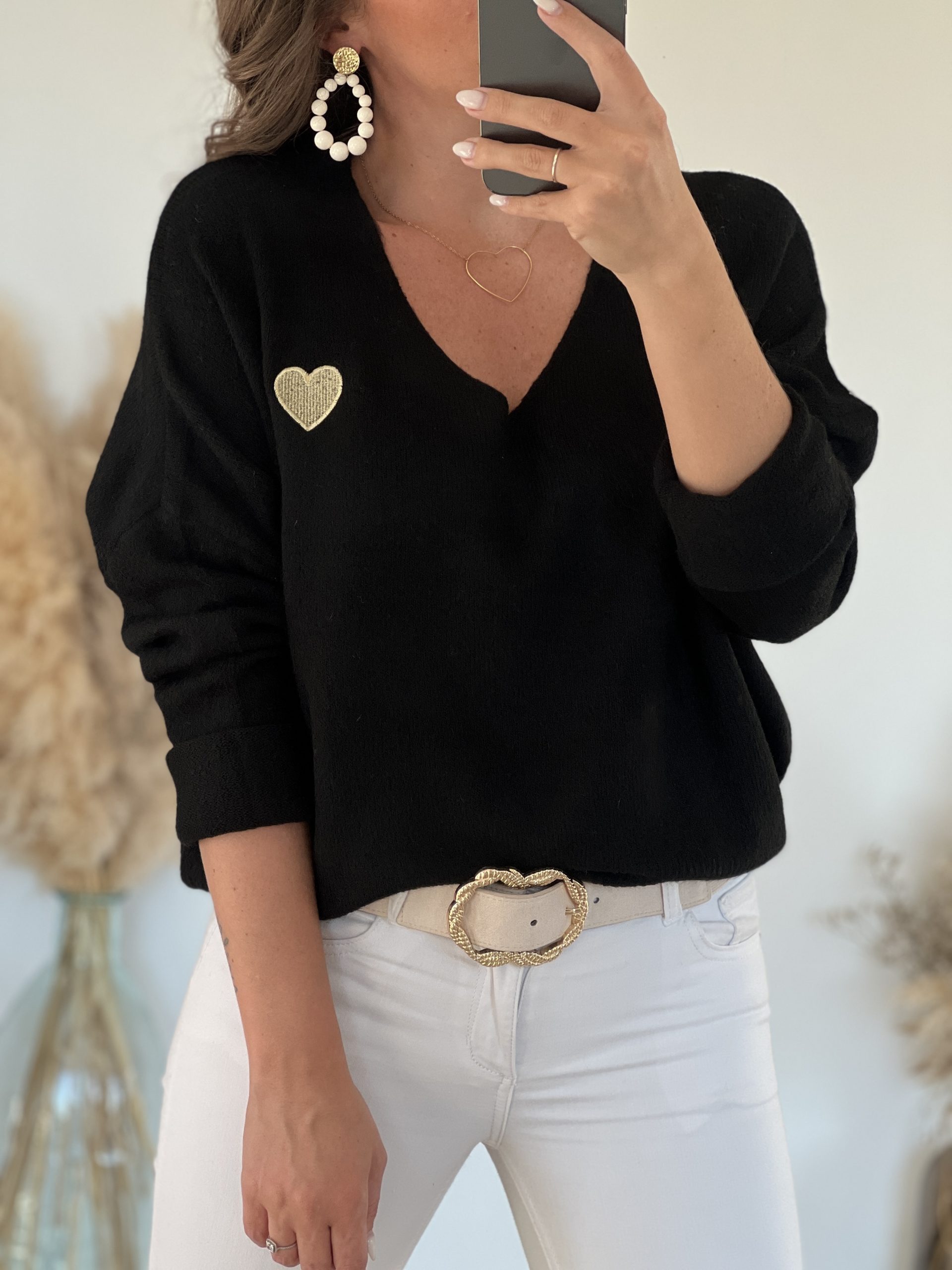 Pull NOE Noir Coeur Or – Image 2