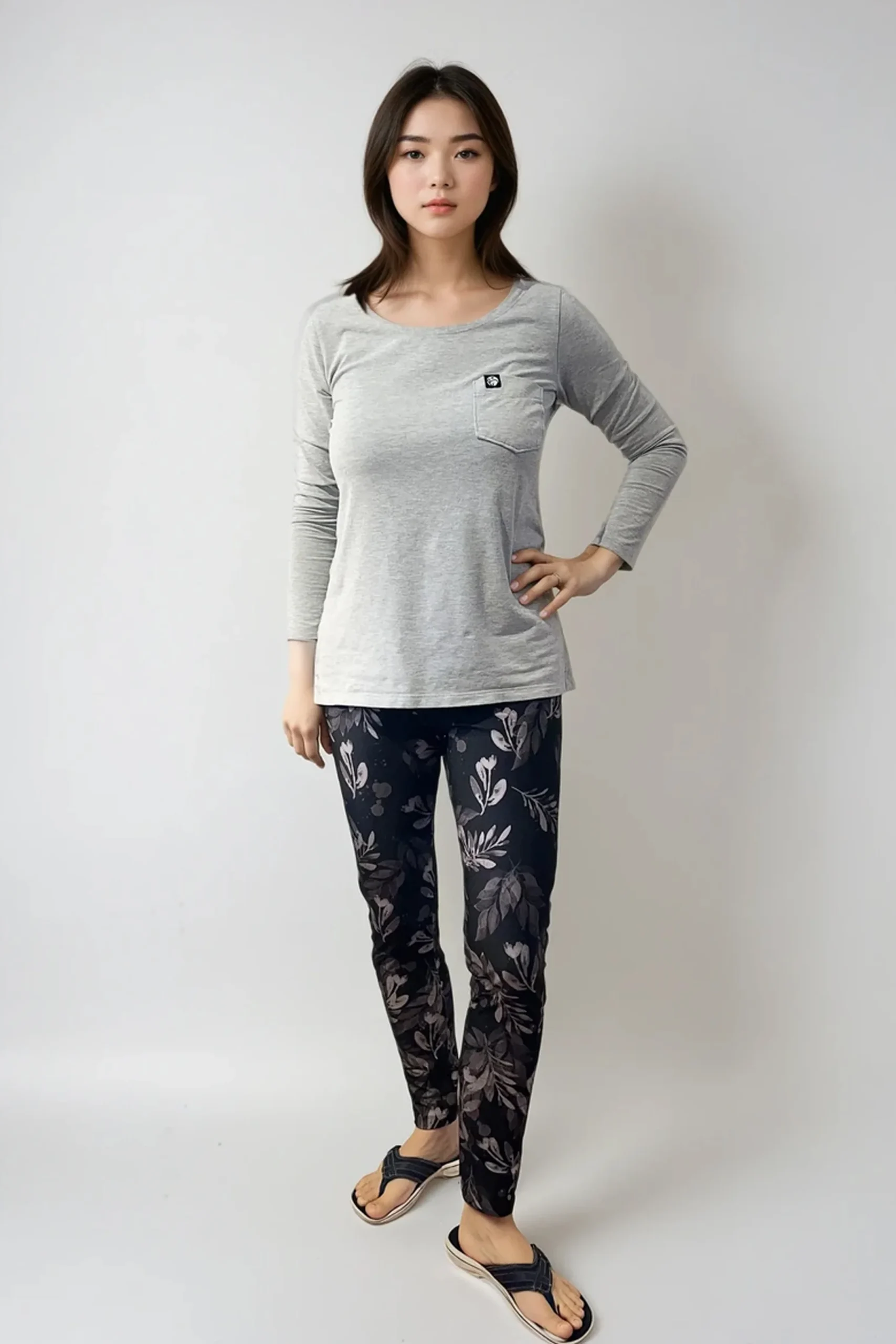 Legging Rosa - Feuilles d'automne Monochrome – Image 2