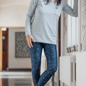 Legging Rosa - Fleur Peinte Bleu