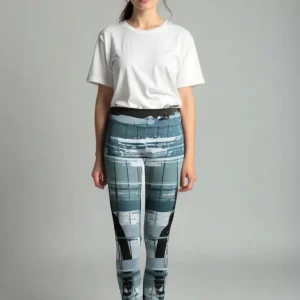 Legging Rosa - Bandes Turquoises