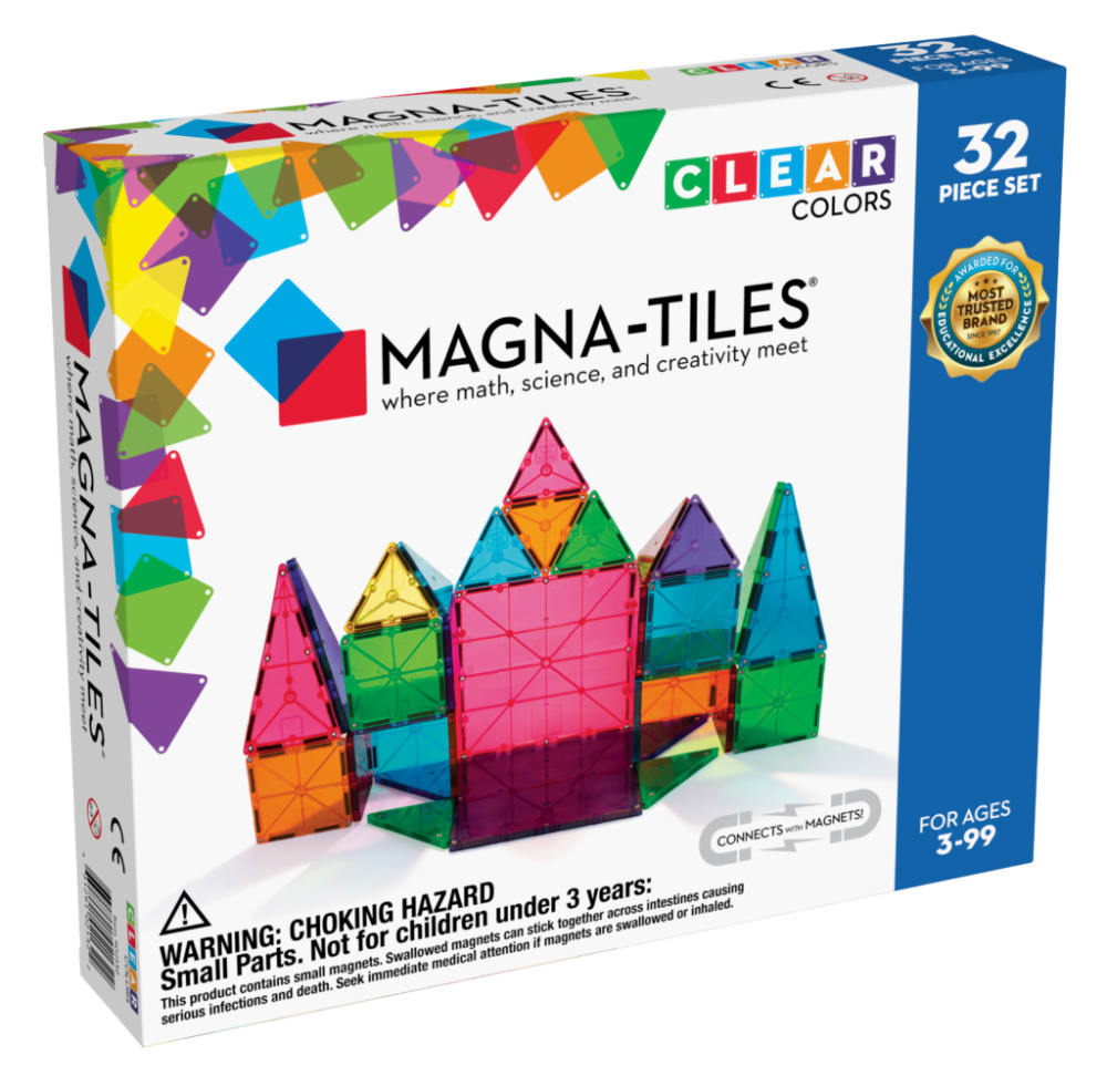Blocs de construction magnétiques Magna-Tiles Clear Colors 32 pièces