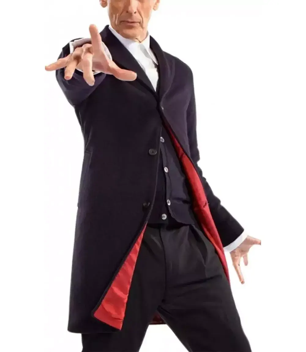 Manteau d'hiver chaud en laine bleue pour homme, longueur 3/4