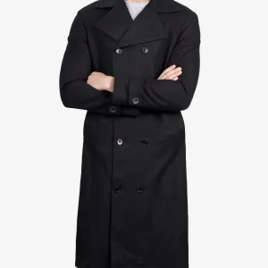 Manteau croisé en laine noire Kenney pour homme – Qualité supérieure