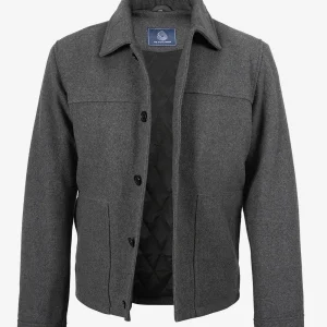 Veste boutonnée en laine grise pour homme – Kevin