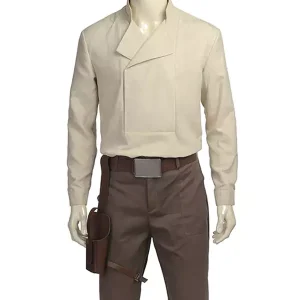 Chemise en lin beige pour homme – Style croisé