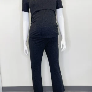 Pyjama Maternité/Allaitement Maya - Charcoal