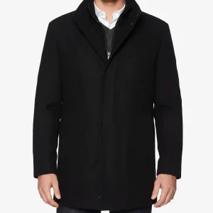 Manteau Rafferty en laine noire pour homme – Coupe moderne