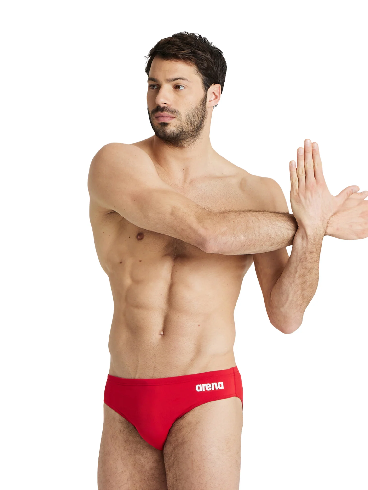 Brief de natation Team Solid pour hommes - Rouge – Image 2