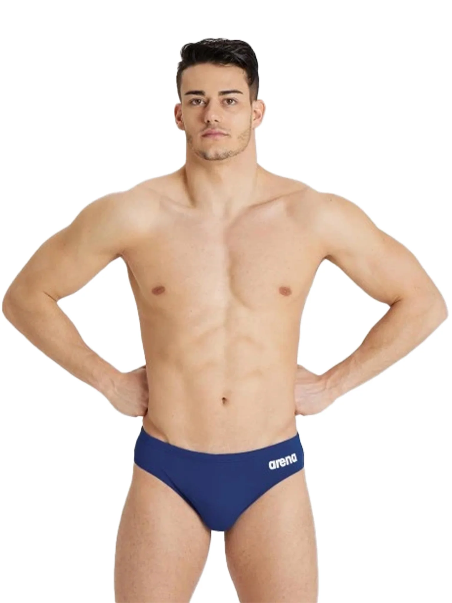 Brief de natation Team Solid pour hommes - Marine – Image 2