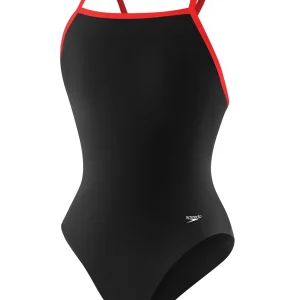 Maillot de bain une-pièce Flyback Endurance+ pour filles - Noir/Rouge
