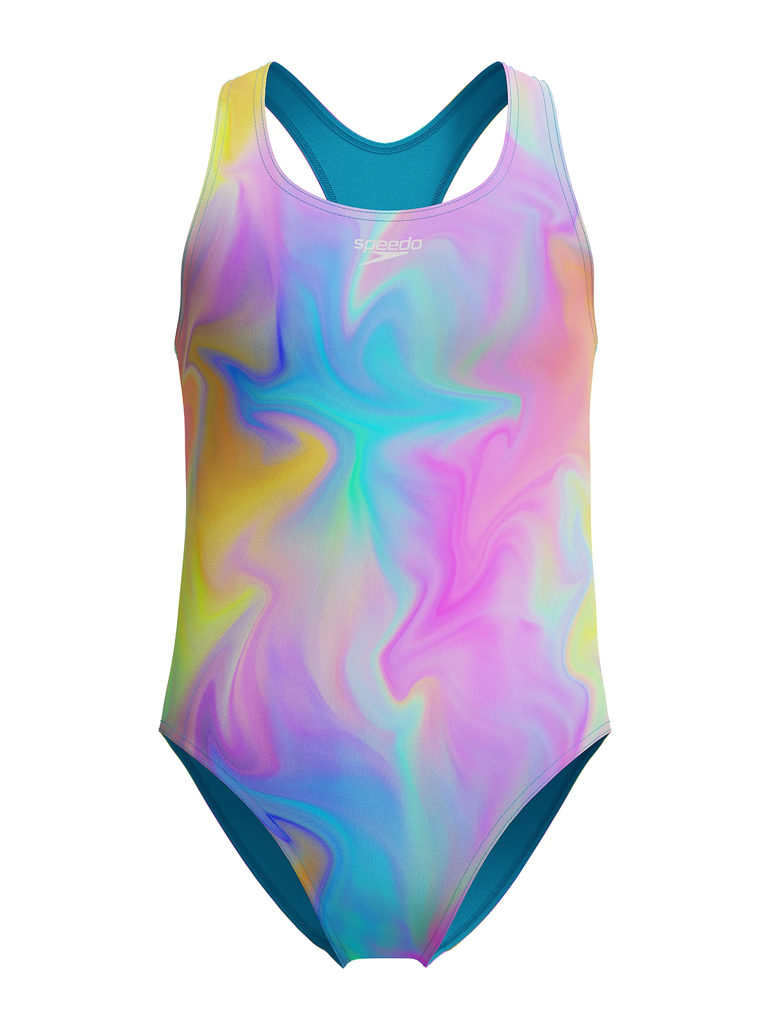 Maillot de bain une-pièce Printed Racerback pour filles - Piction Blue