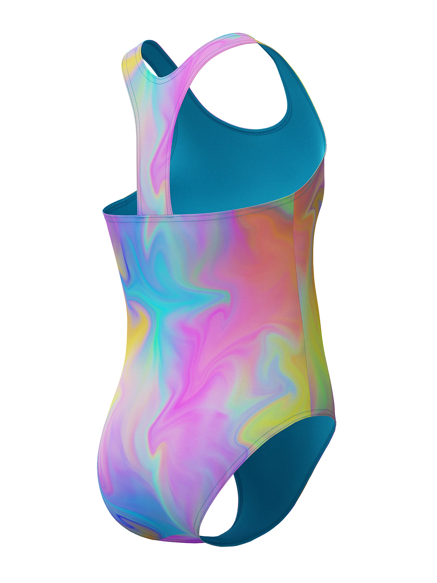 Maillot de bain une-pièce Printed Racerback pour filles - Piction Blue – Image 3