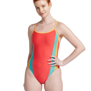 Maillot de bain une-pièce Colorblock One Back pour femmes - Rouge