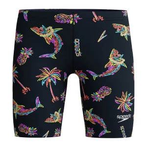 Cuissard de natation Print pour garçons - Hyper Yellow