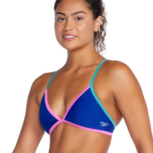 Haut de maillot Crossback Triangle Solid pour femmes - True Cobalt