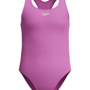 Maillot de bain une-pièce Solid Racerback pour filles - Neon Violet