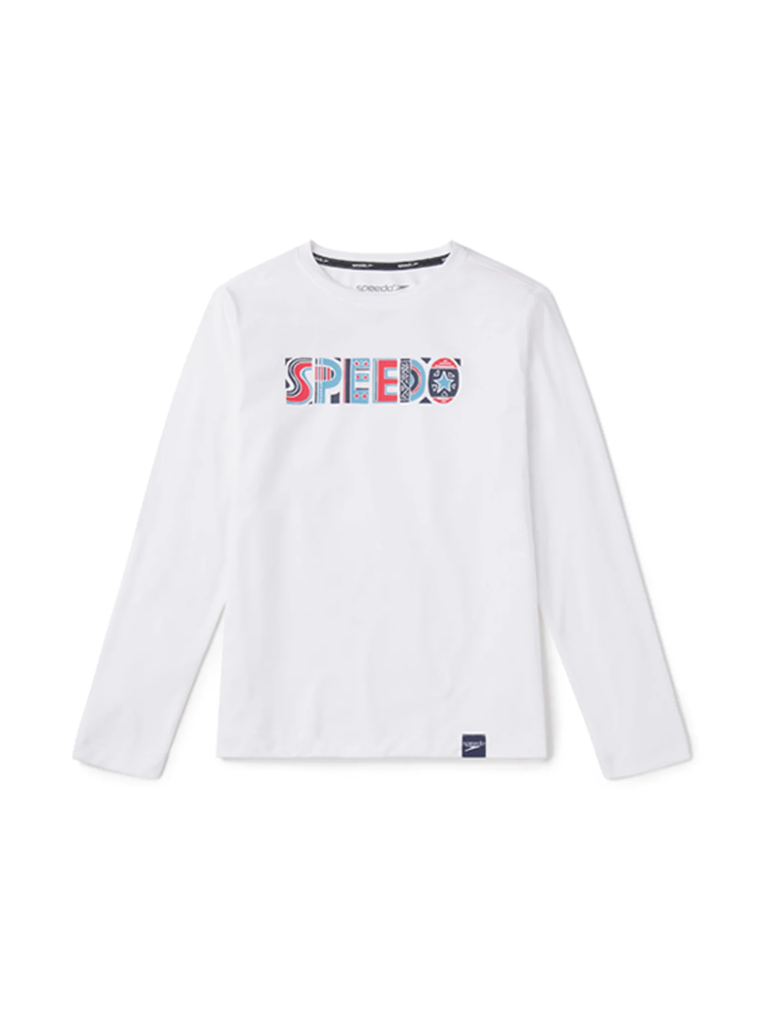 T-Shirt de natation à manches longues Graphique pour enfants - Blanc