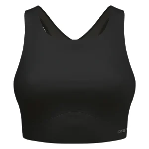 Haut de maillot Solid Highneck Mesh pour femmes - Anthracite