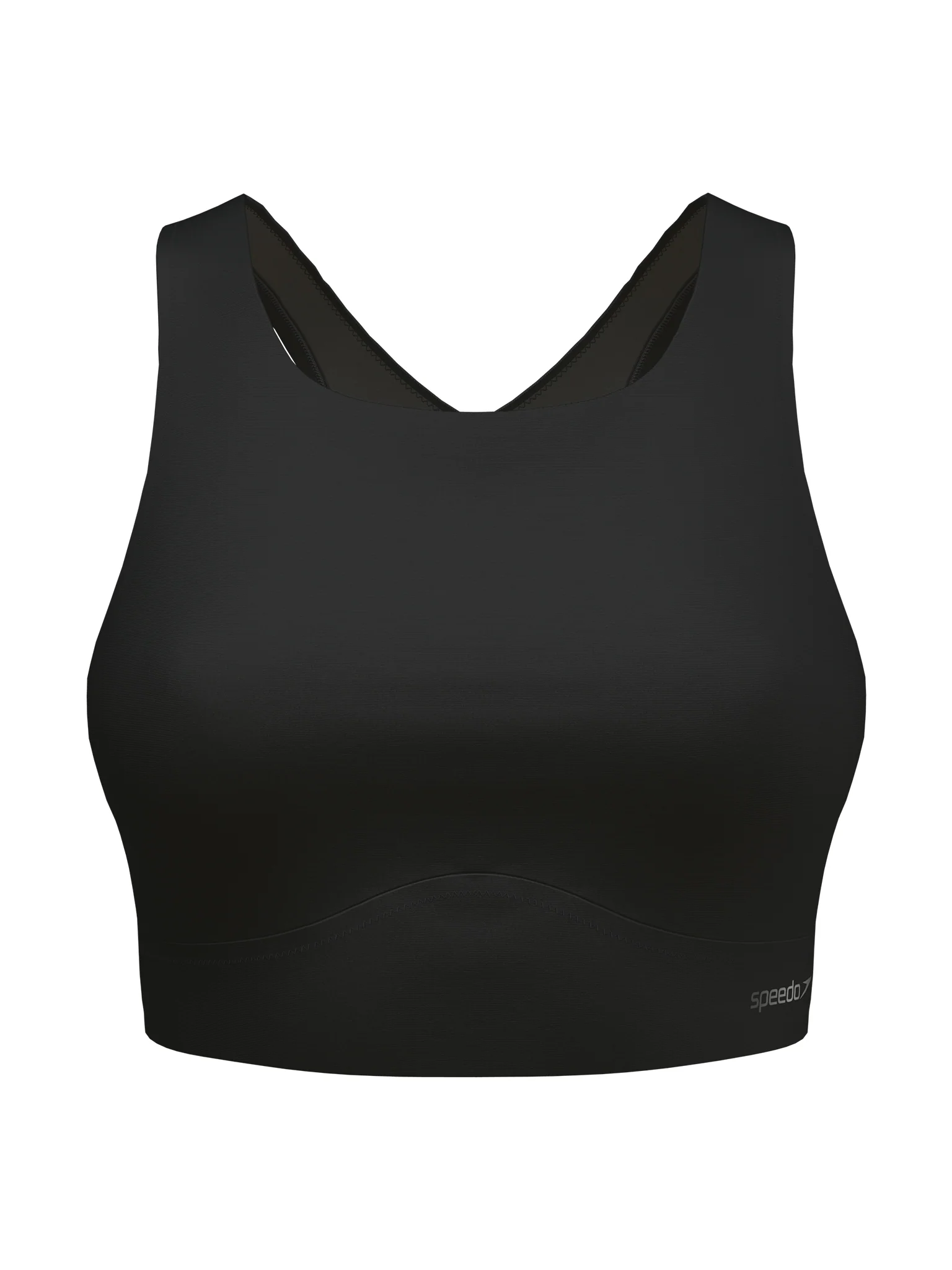 Haut de maillot Solid Highneck Mesh pour femmes - Anthracite – Image 2