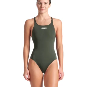 Maillot de bain une-pièce Team Swim Pro Solid pour femmes - Sauge/Artic Lime