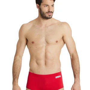 Short de natation taille basse Team Solid - Rouge