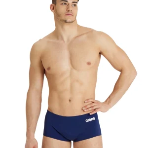 Short de natation taille basse Team Solid - Marine