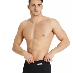 Maillot de natation coupe carrée Team Solid pour hommes - Noir