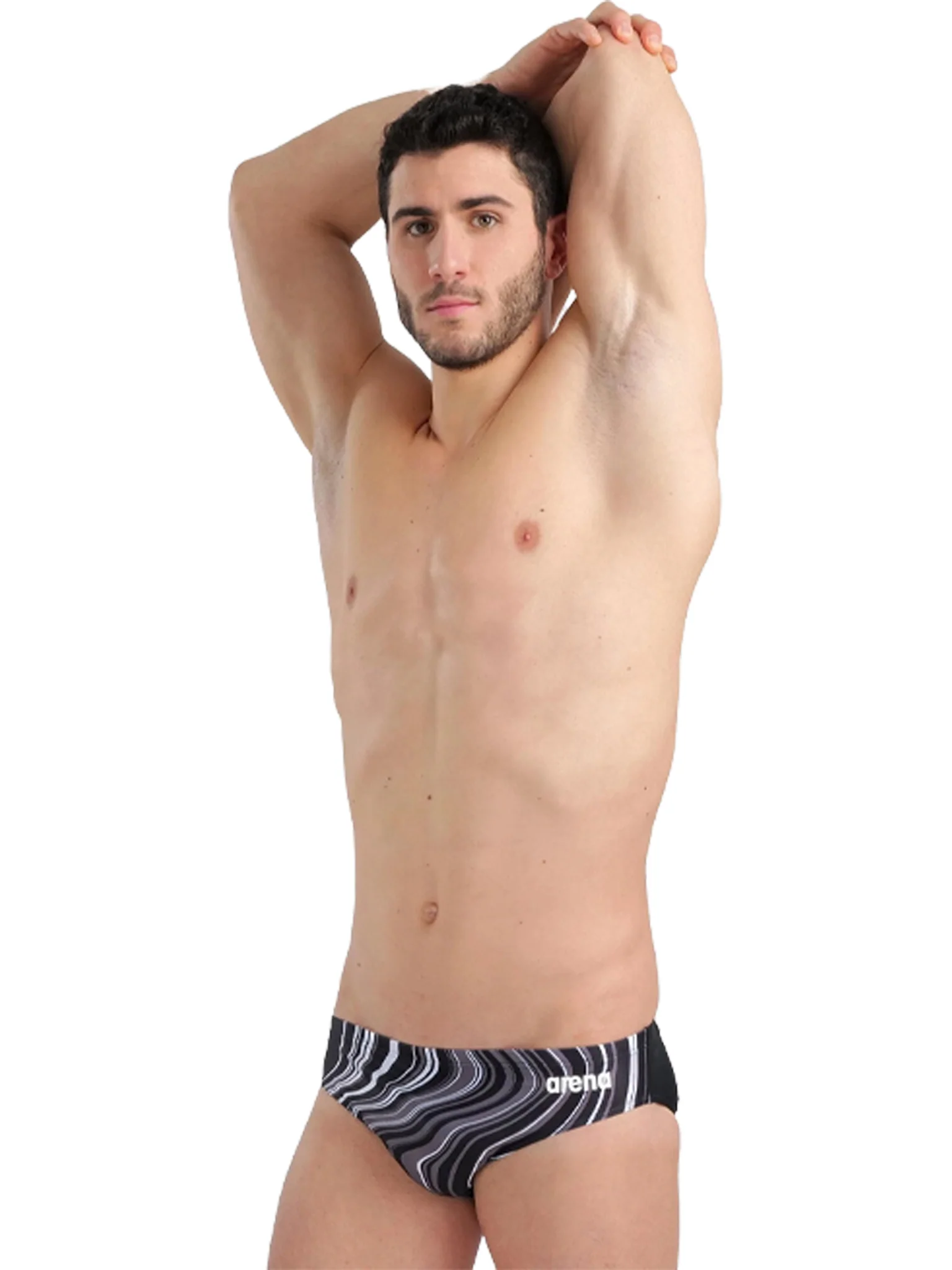 Brief de natation Marbled pour hommes - Gris