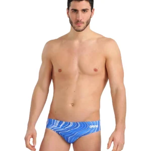 Brief de natation Marbled pour hommes - Bleu Royal