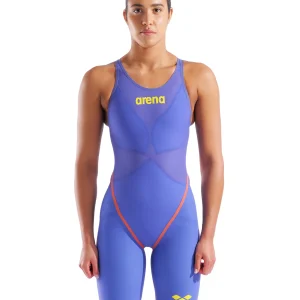 Maillot de compétition Powerskin Carbon Glide Open Back pour femmes E.L - Futur Dusk/Corail