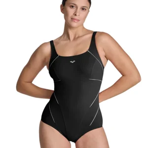Maillot de bain une-pièce Bodylift Jewel Low Bonnet C pour femmes - Noir/Blanc