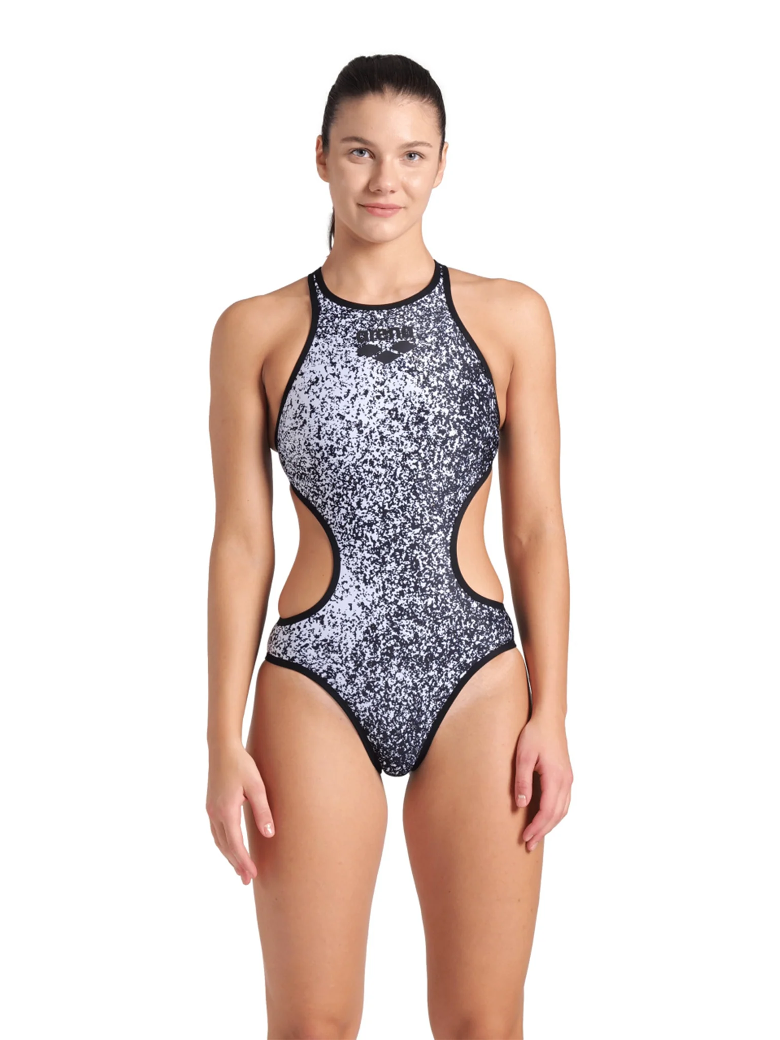 Maillot de bain une-pièce One Paints Tech Back pour femmes - Noir