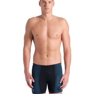Maillot de natation coupe carrée Foggy Dots pour hommes - Noir