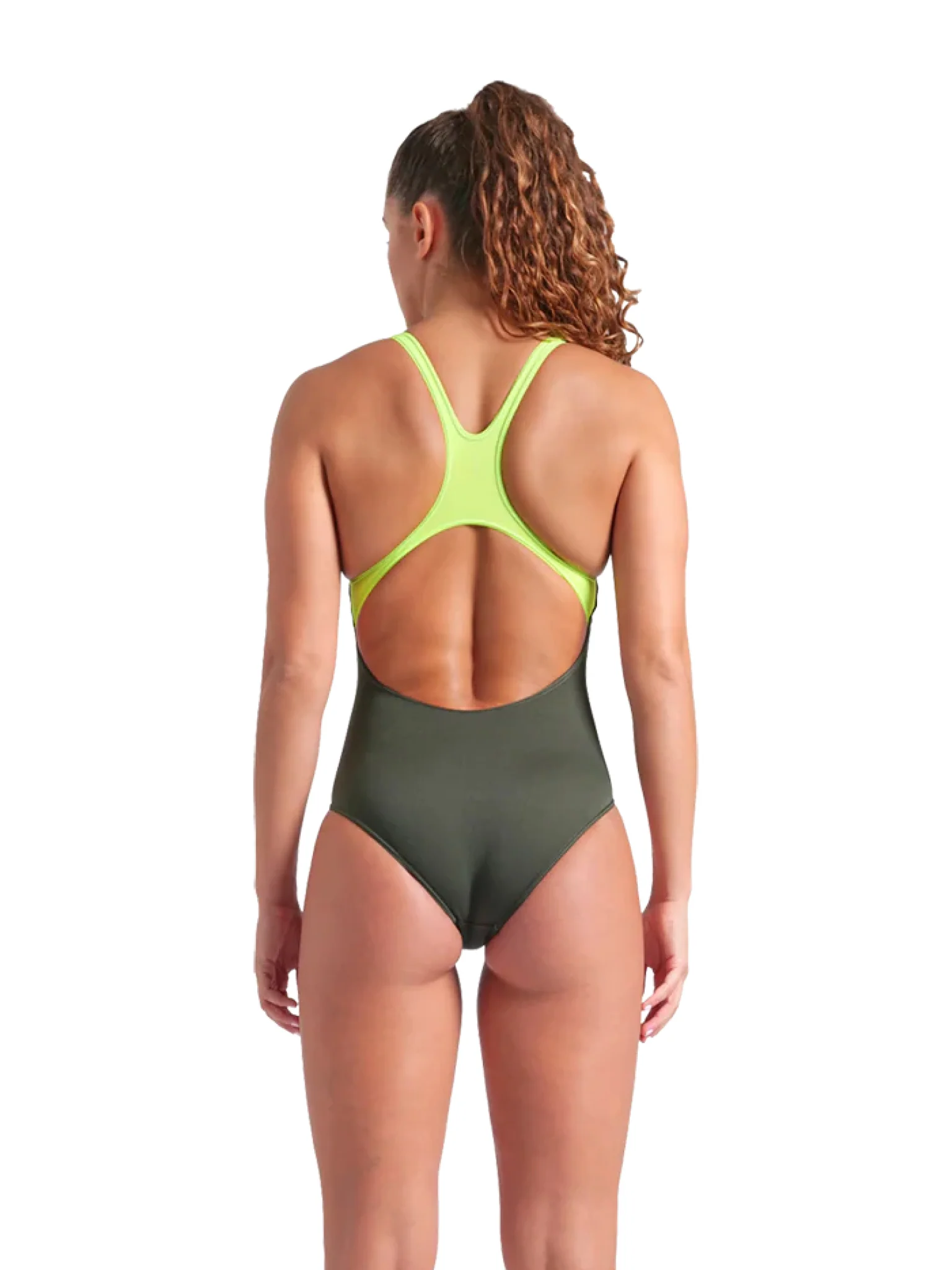 Maillot de bain une-pièce Poseidonia Swim Pro Back pour femmes - Sauge/Artic Lime – Image 3