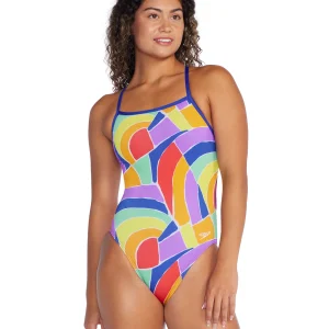 Maillot de bain une-pièce Pride Printed Tri Back pour femmes - Blue Cobalt