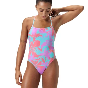 Maillot de bain une-pièce Printed V-Back pour femmes - Arctic Glass