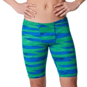 Cuissard de natation Confort Stripes pour hommes - Bleu/Vert