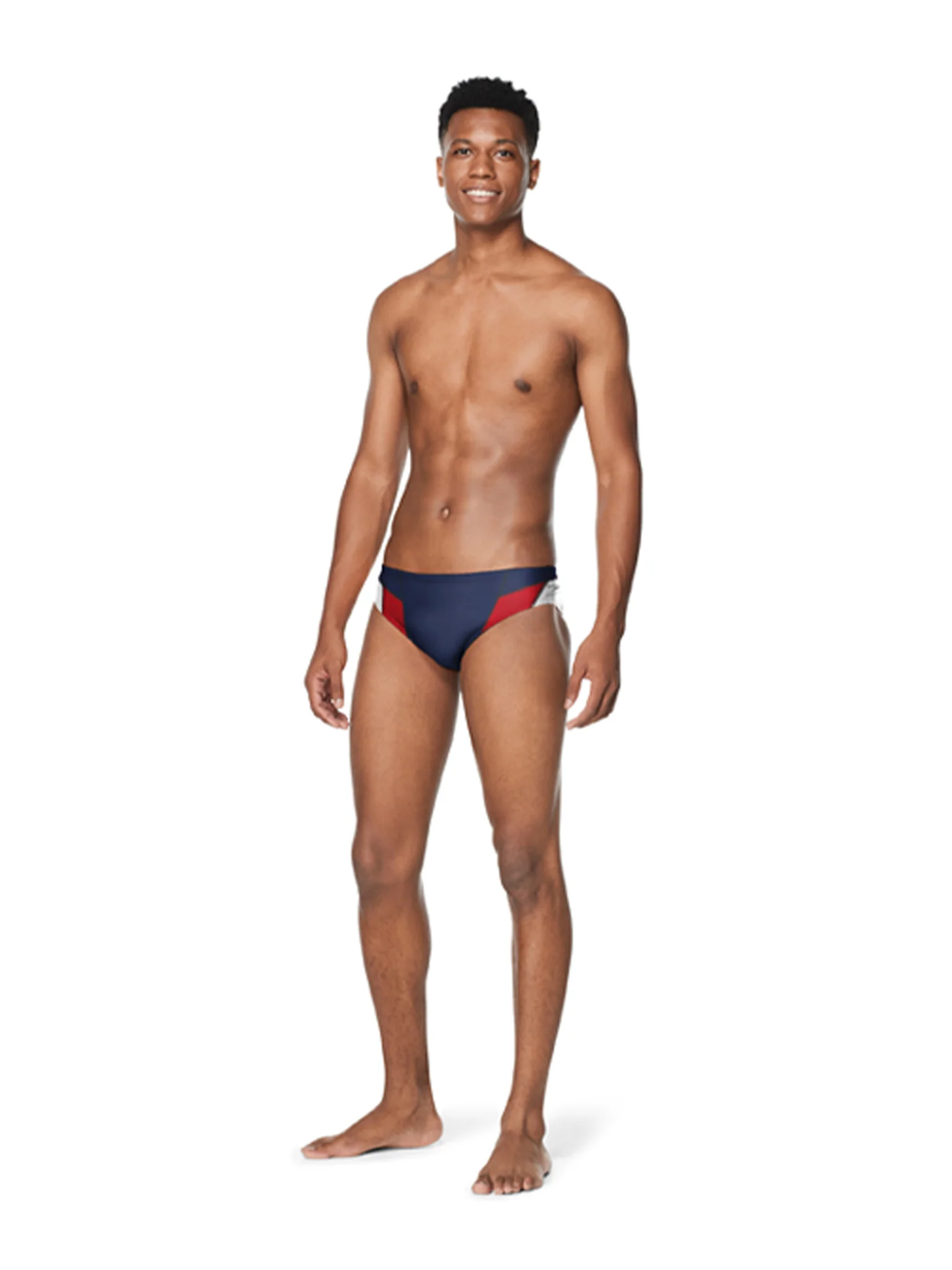 Brief de natation Edge Splice pour hommes - Marine/Rouge