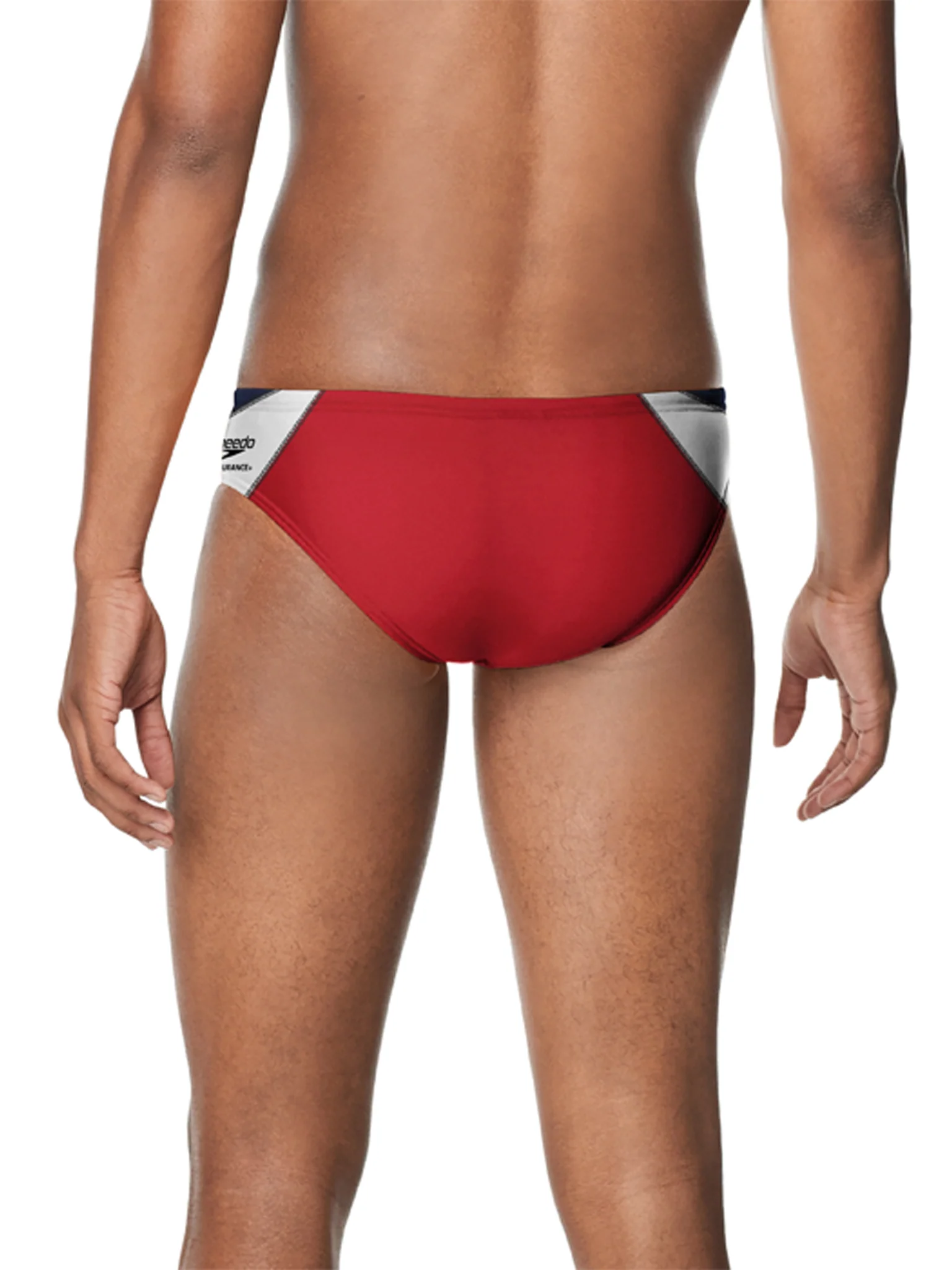 Brief de natation Edge Splice pour hommes - Marine/Rouge – Image 3