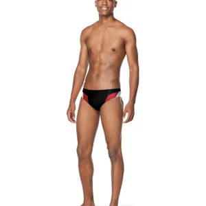 Brief de natation Edge Splice pour hommes - Rouge/Noir