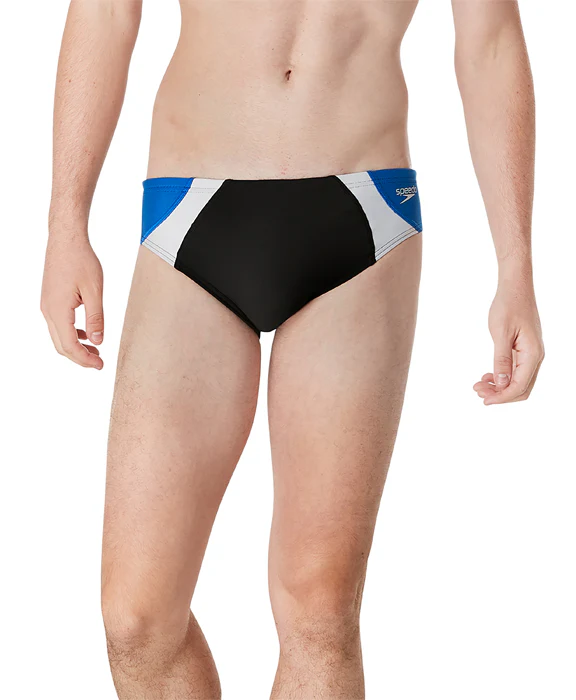 Brief de natation Dual Colorblock One pour hommes - Noir/Bleu – Image 2